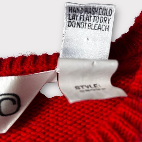 Vintage 80s Red Knit Sweater Dress Geometric Colorblock Mod XS - Picture 8 of 13